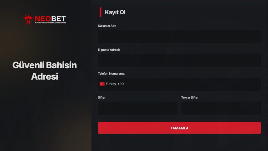 neobet üyelik işlemleri